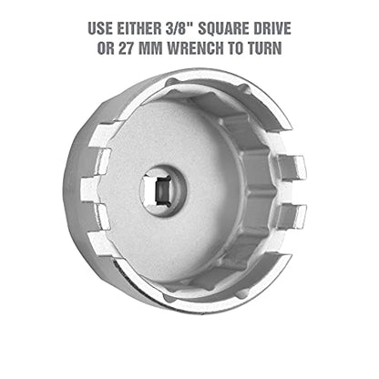 OEMTOOLS 87130 64MM Toyota & Lexus Oil Filter Wrench with 14 Flutes, 64MM Cap Wrench, Oil Change Tool - size: 64 mm/14 Flute