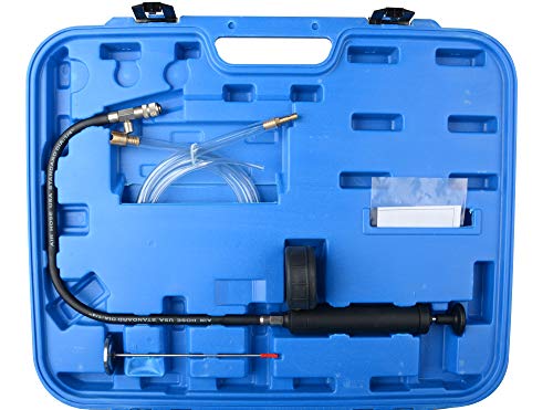 DAYUAN 28Pcs Universal Radiator Pressure Tester Kit Coolant Pressure Tester | Coolant Vacuum Refill Kit，Leak Detection for Cooling Systems，0-35 PSI Test Range，Detects Engine Leaks，Fits Most Vehicles - color: Blue