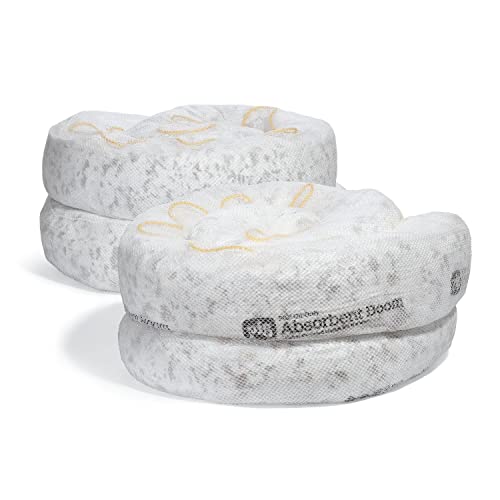 New Pig Oil Boom - Oil-Only Absorbent Boom - 2 Pack - 8" x 20' Boom - Absorbs up to 24 gallons per Boom - BOM409 - size: 8" x 20'