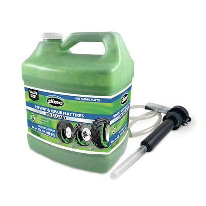 Slime 10163 Flat Tire Puncture Repair Sealant, Prevent and Repair, All Off-Highway Tubeless Tires, Non-Toxic, eco-Friendly, 1 Gallon jug - size: 1 Gallon