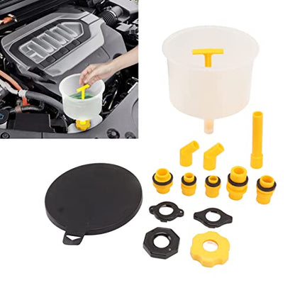 15Pcs Spill Proof Radiator Coolant Filling Funnel Kit with Reinforced Design for Automotive Maintenance
