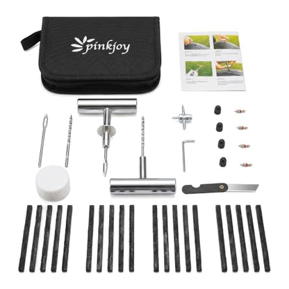 PINKJOY 36 Pcs Tire Plug Kit, Heavy Duty Tire Repair Kit for Car, Motorcycle, ATV, Jeep, Truck, Tractor Flat Tire Puncture Repair Tools - size: 36 PCS