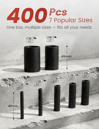 RED WOLF 3:1 Heat Shrink Tubing Kit 400PCS, Adhesive Lined Dual Wall Heat Shrink Tube, Waterproof Marine Grade Wire Wrap UL Certified for Automotive Marine Industrial Electrical, Black - color: 3:1 400PCS-Black