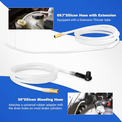 DNA MOTORING 3L Brake Bleeder cacuum Pump Kit, 2L Universal One Person Vacuum Brake Oil Extractor with Adapters and 1L Refilling Bottle for Most Standraiabs Braking Systems, TOOLS-00345