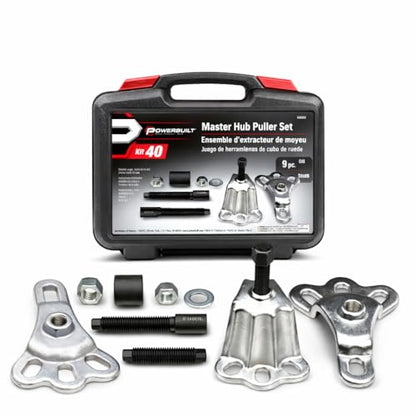 Powerbuilt Master Hub Puller Tool Set, Remove and Install Car Wheel Hubs and Axels, Ford and Mercury, Front-Wheel or Rear-Wheel Vehicles - 648608 - style: 9 Piece