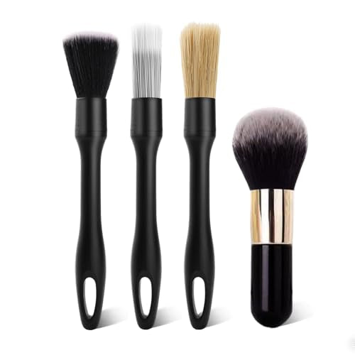 3PCS Car Detailing Brush Set, Ultra Soft Bristle Auto Interior Cleaning Brushes, Scratch-Free Dashboard Duster Kit for Vents, Leather, Screen, Console and Household Cleaning - size: 3PCS-A