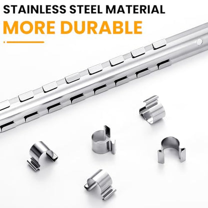 Tandefio 15 Pcs Metal Socket Rails Set Socket Organizer Holder 16 Clip on Rail Tool Organizer Storage, 1/4-inch, 3/8-inch, 1/2-inch