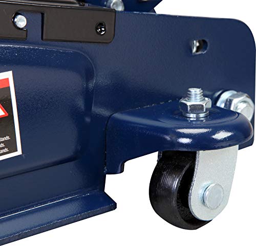 TCE TCET825051 Torin Hydraulic Low Profile Trolley Service/Floor Jack with Single Piston Quick Lift Pump, 2.5 Ton (5,000 lb) Capacity, Blue - size: 2.5 Ton
