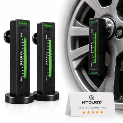 Magnetic Alignment Camber Gauge Wheel Tool Caster Measuring Level Vehicles | Adjustable -5° to +5° Range, Bubble Level Compact Plastic Body for Automotive Car Truck Rv Tire Repair Checks(Black-2pcs) - color: Black-2pcs