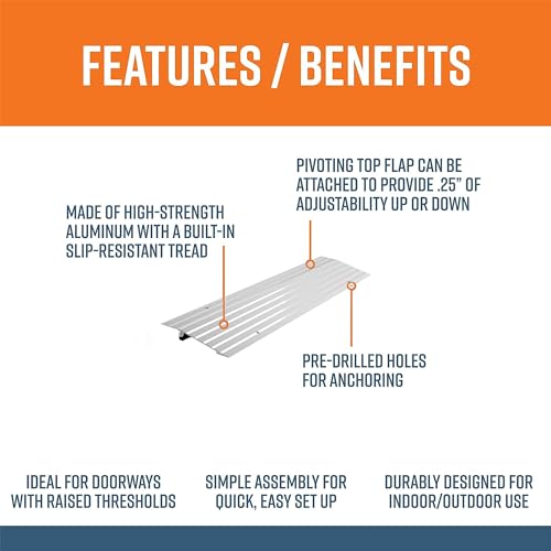 EZ-ACCESS Transitions 1” Portable Self Supporting Aluminum Modular Entry Ramp - size: 1 Inch