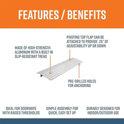 EZ-ACCESS Transitions 1” Portable Self Supporting Aluminum Modular Entry Ramp - size: 1 Inch
