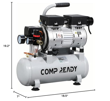8 Gallon Portable Air Compressor 1HP 2.5 CFM@90PSI 60dB Ultra Quiet Oil Free Air Compressor Ideal for Tire Inflation Pneumatic Tool Spray Painting