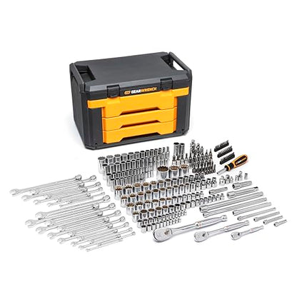GEARWRENCH 243 Pc. 12 Pt. Mechanics Tool Set in 3 Drawer Storage Box - 80972