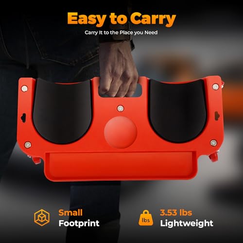 Heavy Duty Knee Mat with Wheels, Lightweight Knee Crawler, Supports up to 220lbs, Ergonomic Cushion for Mechanics, Builders & Gardeners, Includes Tool Tray & Carry Handle