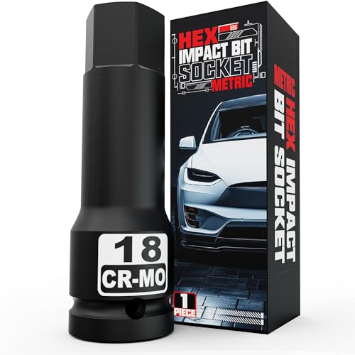 1/2" Drive 18 mm Hex Impact Bit Socket, H18 Allen Bit Socket, Metric, Cr-Mo Steel, Automotive Repair Industrial Maintenance and DIY Enthusiasts Alike - size: 1/2" H18 Deep
