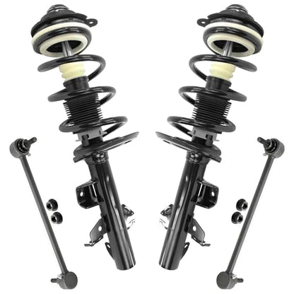 Detroit Axle - FWD Front Struts Sway Bars for Jeep 2014-2022 Cherokee, 2 Struts with Coil Springs 2 Sway Bar End Links 2015 2016 2017 2018 2019 2020 2021 Replacement Suspension Kit - size: 4QS54528/Sway Kit