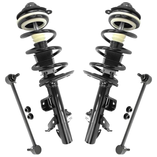 Detroit Axle - FWD Front Struts Sway Bars for Jeep 2014-2022 Cherokee, 2 Struts with Coil Springs 2 Sway Bar End Links 2015 2016 2017 2018 2019 2020 2021 Replacement Suspension Kit - size: 4QS54528/Sway Kit