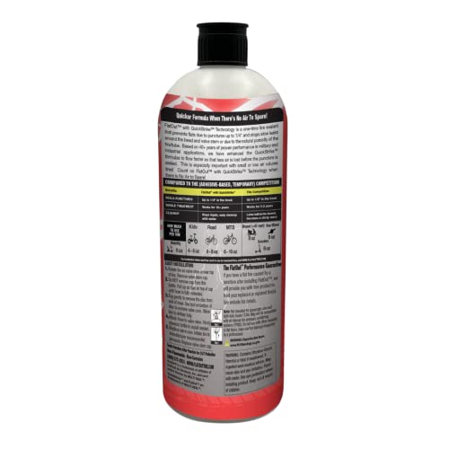 QuickStrike Tire Sealant - Small Tire/Bicycle Formula - NEW Formula - Prevents Flat Tires - Seals Leaks - Contains Kevlar - Tubeless Tire Sealant - 32 Ounce Bottle - size: 32 Fl Oz