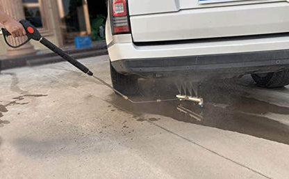 M MINGLE 13’’ Pressure Washer Undercarriage Cleaner with 2 Extension Wands | Under Car Wash with 4 Nozzles, Removes Underbody Dirt and Oil, Fits Cars, Trucks, SUVs and Trailers, 4000 PSI - size: 13 Inch