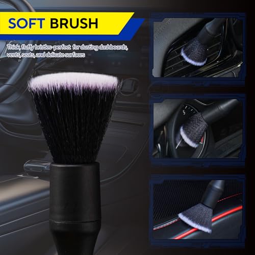 2PCS Car Detailing Brush Set, Ultra Soft Bristle Auto Interior Cleaning Brushes, Scratch-Free Dashboard Duster Kit for Vents, Leather, Screen, Console and Household Cleaning - size: 2PCS-B