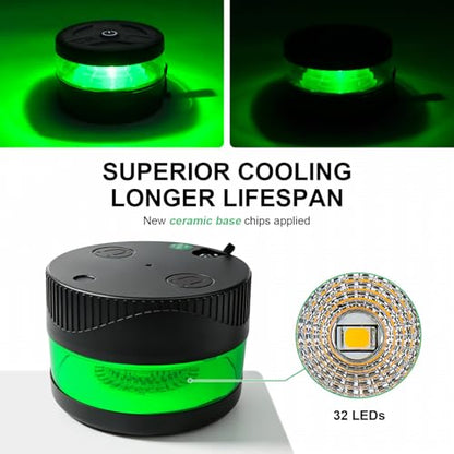Magnetic Wireless Beacon Light, USB-C Rechargeable LED Strobe Lights for Truck, Mini Portable Flashing Emergency Safety Warning Light for Volunteer Firefighter POV EMS Responder IP67 Waterproof, Green - color: Green