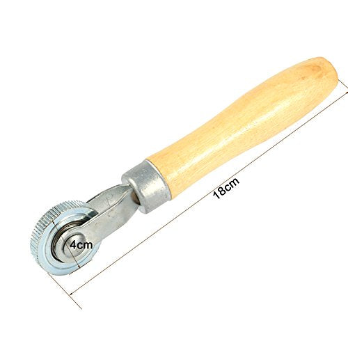 Wnvivi Tire Patch Roller,Wooden Handle Repair Tube Stitch Puncture Patch Tyre Roller,Patch Tyre Roller Bearing Tool Kit