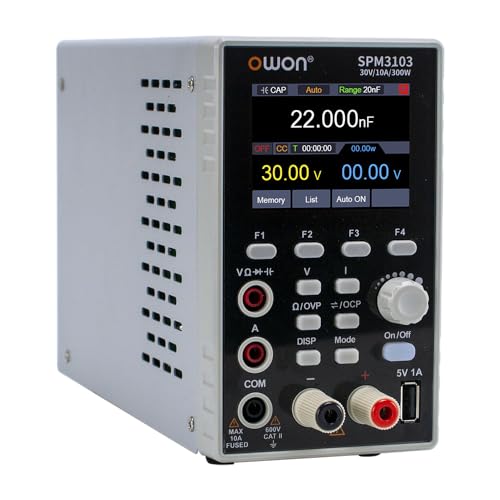 OWON SPM Series 1 CH DC Power Supply + Multimeter Function (SPM6103-60V/10A 300W,4 1/2 Digits,10mV/1mA) - style: SPM6103-60V/10A 300W,4 1/2 digits,10mV/1mA