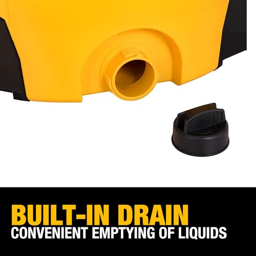 DEWALT 12 Gallon STEALTHSONIC Ultra Quiet Poly Wet Dry Vacuum, DXV12P-QTA Powerful Suction Noise Reduction Vac, 5.5 Peak HP Shop Vacuum for Jobsite/Workshop, Reduce Motor Noise, Yellow - size: 12Gallon-QTA