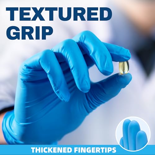 Beastek Blue Nitrile Exam Gloves, 4 Mil Disposable Powder-Free Latex-Free Medical Food Safe Cooking Cleaning Gloves, 100 Pcs - color: Medium (Blue)