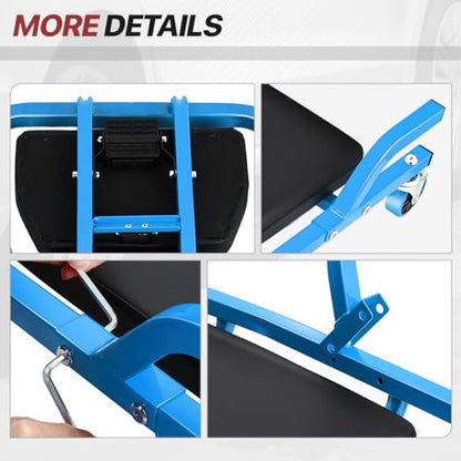 Mechanic Creeper, Low Profile Under Car Rolling Creeper with Padded Headrest and 3 Swivel Casters, 300Lbs Capacity, 42" L x 18" W, Blue