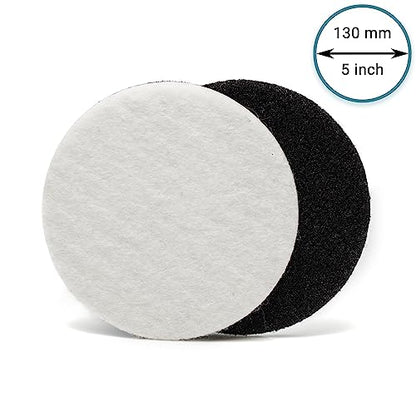 Glass Polish 5 inch (130mm) Pack of 5 Felt Polishing Pads for Polishing Glass, Plastic, Metal, and Marble - GP11008 - size: 130mm x 5
