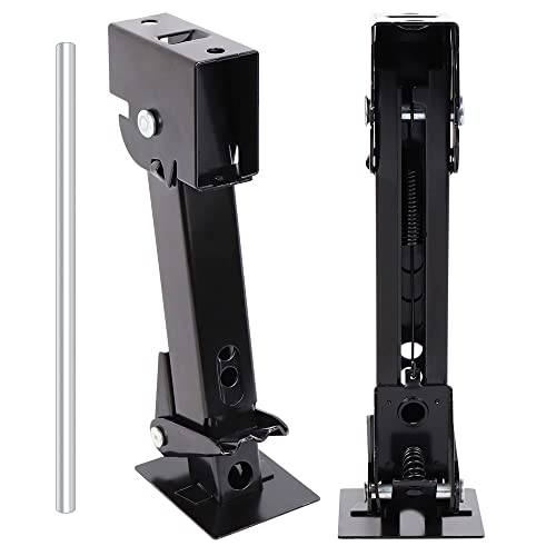 Telescoping Trailer Stabilizer Jacks 2 Pcs, 11.8"-17.7" Folding Trailer Stabilizer Stands, Supports up 1000lbs Each, 11.8" Long Bar/Crack Included - size: 11.8"-17.7"