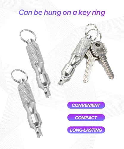 2PCS Valve Stem Removal Tool,Car Accessories Valve Core Removal Tool,Motorcycle Keychain,Automotive Tire Repair Tools,Suitable for Standard Valves Cores of Cars,Motorcycles,Trucks,Bicycles