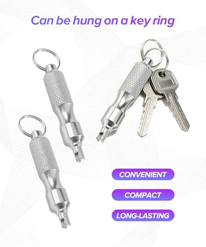 2PCS Valve Stem Removal Tool,Car Accessories Valve Core Removal Tool,Motorcycle Keychain,Automotive Tire Repair Tools,Suitable for Standard Valves Cores of Cars,Motorcycles,Trucks,Bicycles