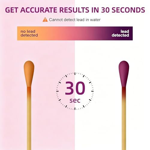 Accurate Lead Test Kit, 30 Swabs, Upgraded Formula Lead Paint Test Kit, Enhanced Detection for Dishes, Paint Cups, Ceramics, and More Surfaces | Results in 30 Seconds |