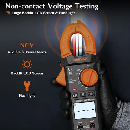 Digital Amp Clamp Meter Multimeter 4000 Counts, 600A, AC/DC Voltage - size: 600A-4000 Counts-AC Clamp Meter
