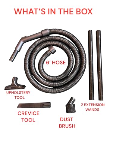 Maresh Products Compatible Replacement for Shop Vac and Rigdit Style Vacuum Cleaners Commercial Grade Hose with Tool Set, Has 2 1/4" Machine End Coupling and Uses the Standard 1 1/4" Hose Attachments. - size: 6 Piece Set with 6' Hose