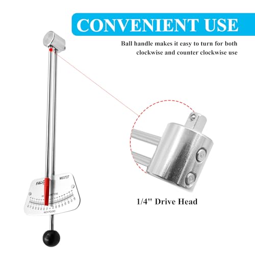 1/4-inch Drive Beam Torque Wrench - 0-80 Inch/Pounds and 0-9 Newton/Meter Torque Wrench - High Visibility Markings for Easy Readings