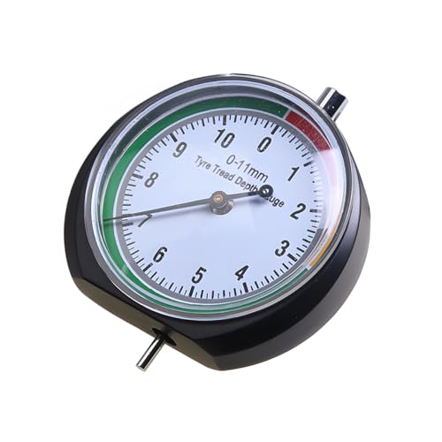Car Tire Tread Depth Gauge, Dial Type Color Coded Easy Reading Pocket Tire Depth Gauge for Tread Wear, Automotive Tyre Measurement Accessory, Universal for Truck Bus Sedan Motorcycle