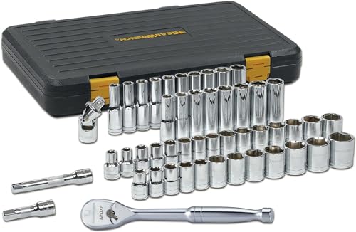 GEARWRENCH 49 Pc. 1/2" Drive 6 Pt. 120XP Mechanics Tool Set, Standard & Deep, SAE/Metric - 80700P - size: 1/2", style: 49-piece kit