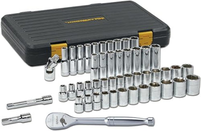 GEARWRENCH 49 Pc. 1/2" Drive 6 Pt. 120XP Mechanics Tool Set, Standard & Deep, SAE/Metric - 80700P - size: 1/2", style: 49-piece kit