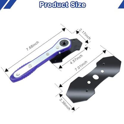 Brake Caliper Compression Tool, Caliper Piston Compressor Tool with 360° Rotating Ratchet, Brake Caliper Press Tool with 2 PCS Steel Plates for Car Disc Brake Repair, Blue - color: Blue