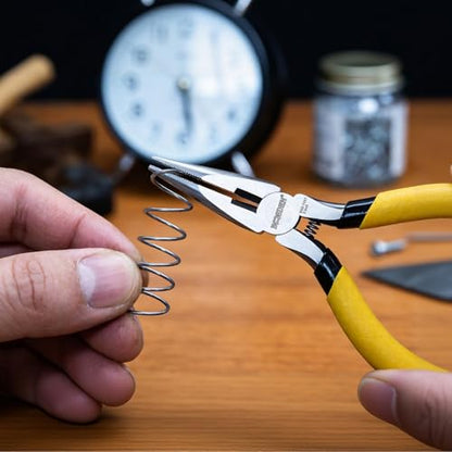 BOOSDEN 5 Inch Small Needle Nose Pliers Set of 5, Precision Long Nose Pliers with Side Cutter & Spring, Mini Fine Tip Jewelry Making Pliers for Electronics, Craft, DIY, Beading, Model Building - size: 5''-5 pack