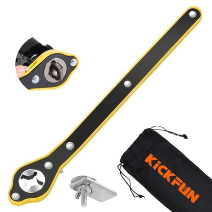 Auto Labor-Saving Jack Ratchet Wrench for Car Scissor Jack, 360°Swivel Tire Wheel Jack Lift Speed Handle Repaire Tool for Car/Vans/Travel/SUVs,Cross Head with Conver