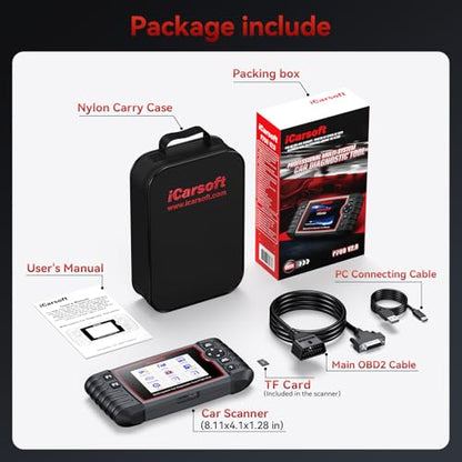 iCarsoft P700 V2.0 Diagnostic Scanner for Porsche from 1996 to 2025 9 Essential Services Full System Diagnosis Scan OBD2 Code Reader Battery/O2 Sensor/EVAP Test AutoVIN Lifetime Free Software Update - style: P700 V2.0 for Porsche
