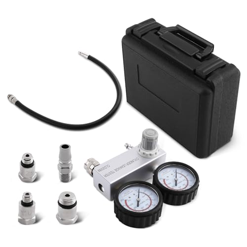 maXpeedingrods Cylinder Leak Down Tester Kit, 0-100PSI/700kPa Cylinder Leakage Tester with 2 Gauges, Dual Gauge Gas Engine Leakdown Tester Diagnostic Detector Tool for 10-18mm Spark Plugs, Black