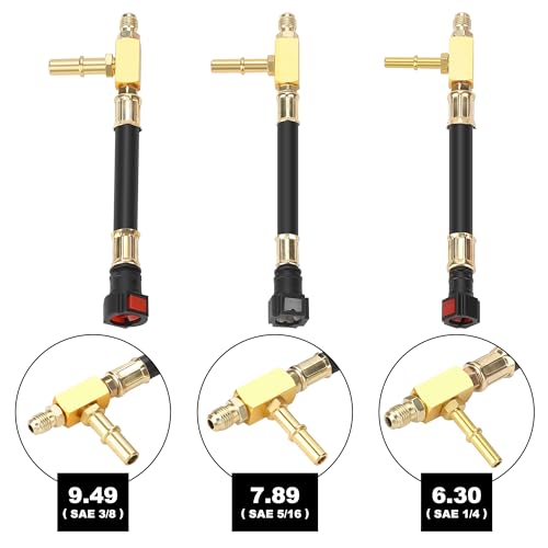 Hromee Fuel Pressure Test Kit 0-100PSI | 9.49,7.89,6.30 Fuel Line Fittings and Quick Connected Hose
