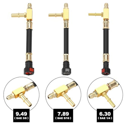 Hromee Fuel Pressure Test Kit 0-100PSI | 9.49,7.89,6.30 Fuel Line Fittings and Quick Connected Hose