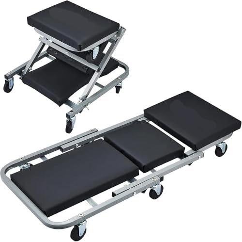 Under Car Roller Creeper Mechanic Creeper, 36" Z Seat, Low Profile with 6 pcs Wheels in Garage/Shop for Fathers Day