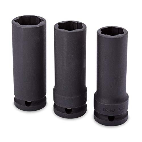 Eastwood 3 Pieces Worn Rounded Damaged Twist Socket Lug Nut Removal Socket Kit